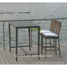 2014 hot sale wicker furniture steel bar stool high chair bar table